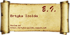 Brtyka Izolda névjegykártya